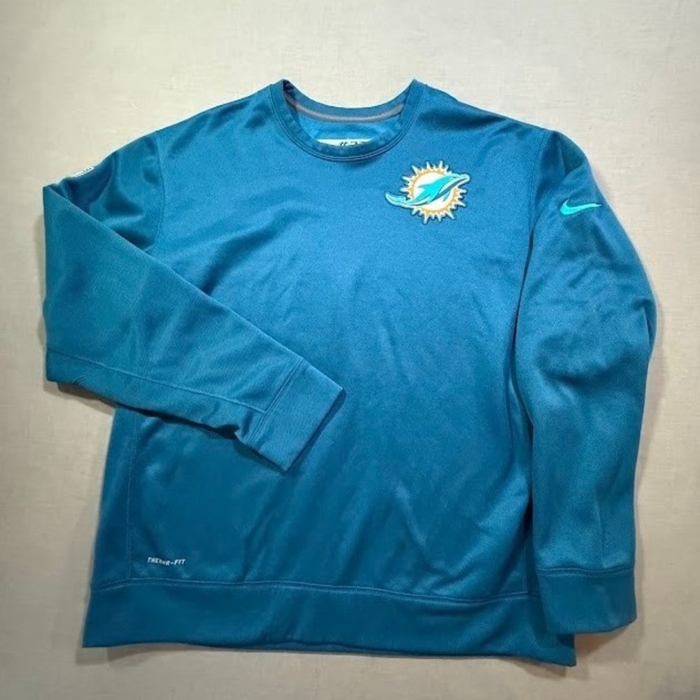 Nike Miami Dolphins NFL Therma-FIT Team Issued‎ #37 Sweatshirt Blue Men's Large